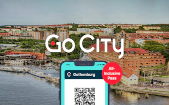 Gothenburg cityscape with Go City All-Inclusive Pass QR code.