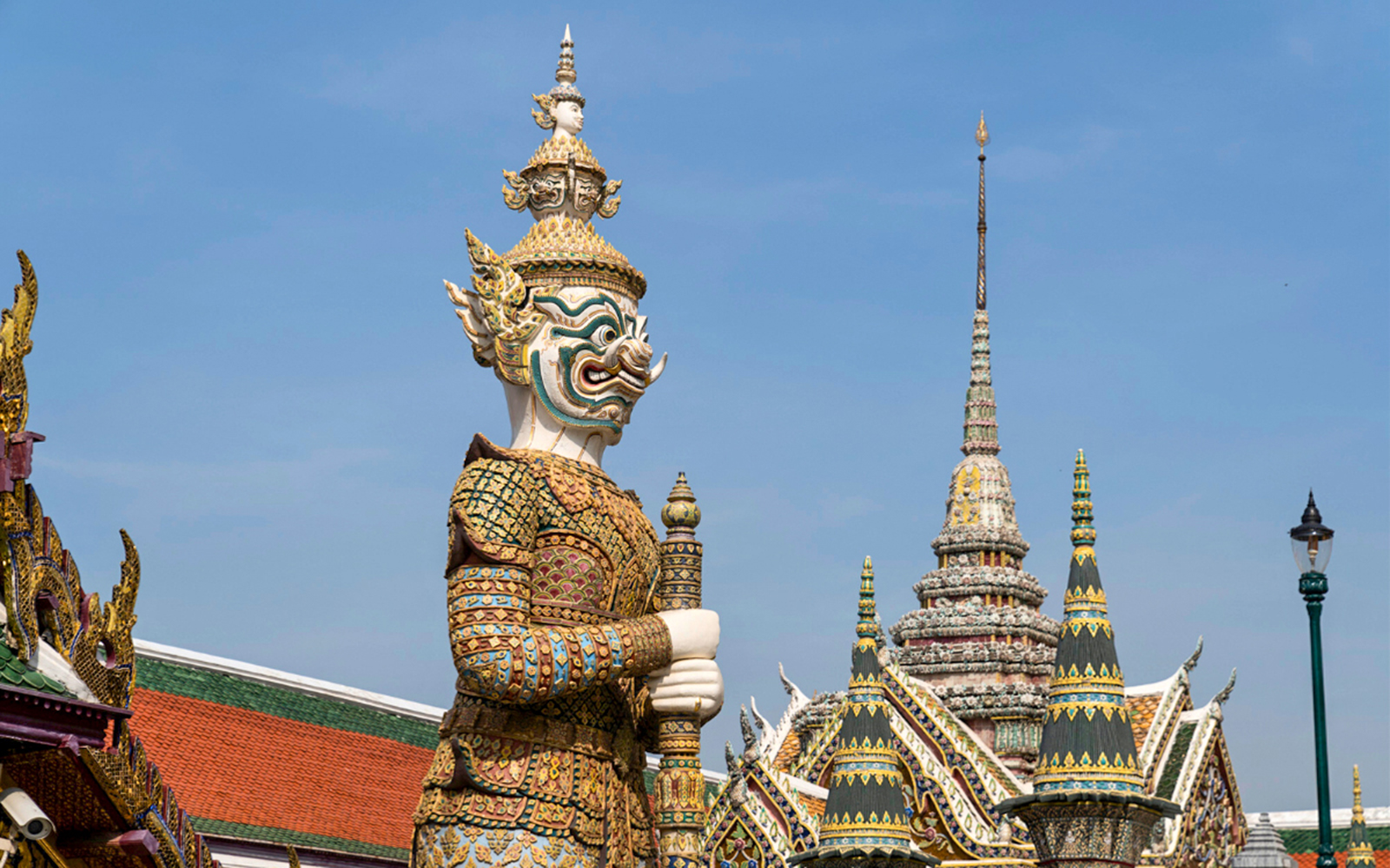 Giant guardian statue at Wat Phra Kaew, Grand Palace, Bangkok.