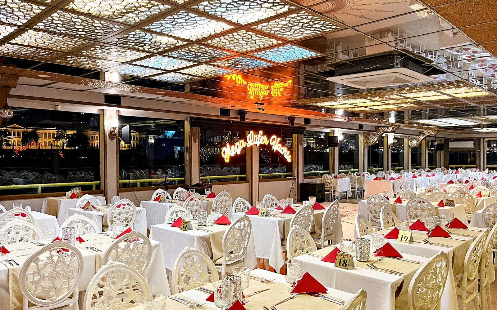 Inside view of the dinner cruise 