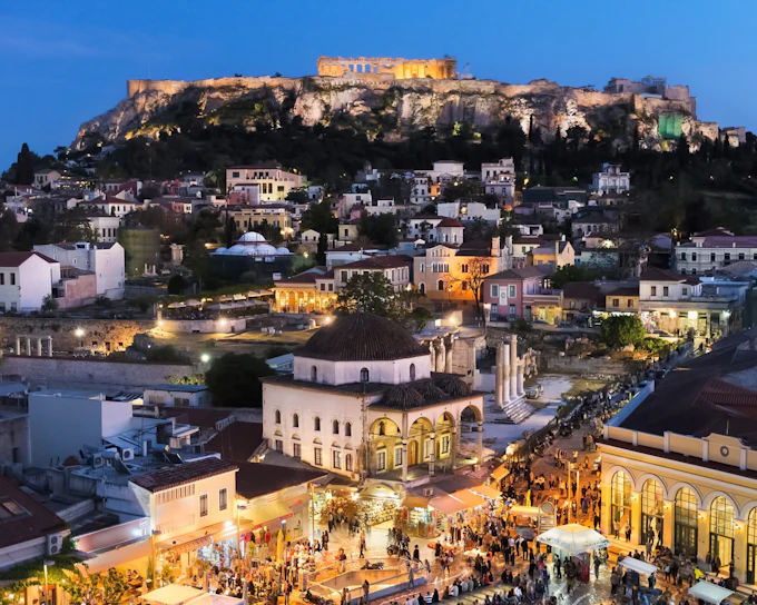 Athens Night Driving Tour with Hotel or Piraeus Port Pickup and Drop-off