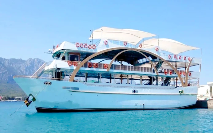 Antalya Mega Yacht Cruise to Kemer Coast with Lunch and Hotel Transfers