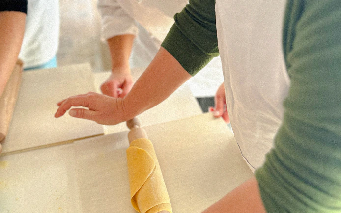 Fettuccine and traditional wine cookies Cooking Class by the Sea in Rome