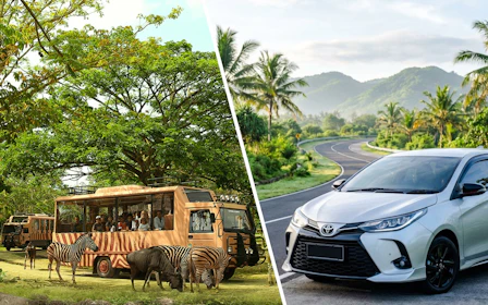 Bali Safari Park Tickets + 5 Seater Car Charter