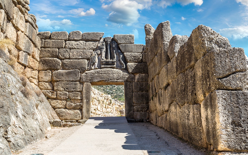 Lion Gate at Mycenae, part of the Nafplio-Mycenae-Epidaurus Day Tour from Athens.