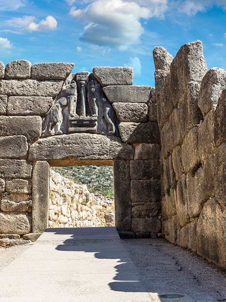 Lion Gate at Mycenae, part of the Nafplio-Mycenae-Epidaurus Day Tour from Athens.