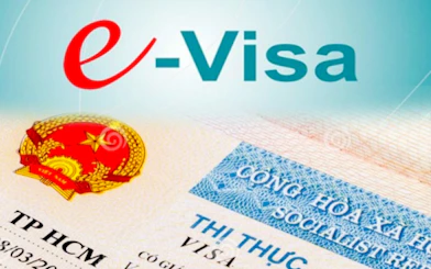 Vietnam e-visa document with official emblem, highlighting expedited service options.