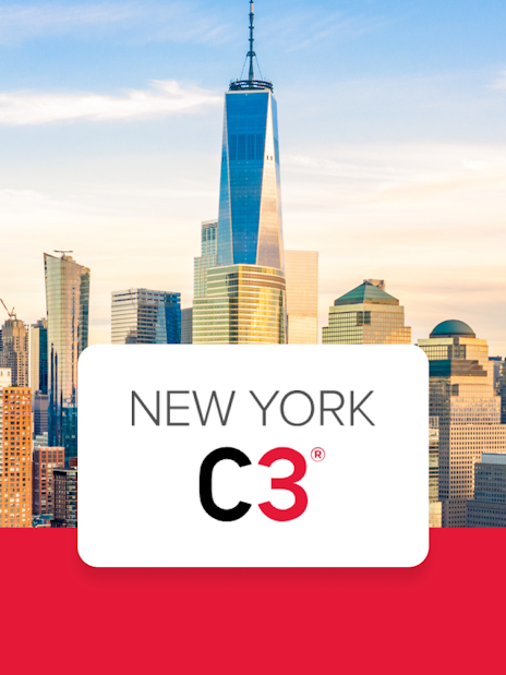 New York City skyline with One World Trade Center, promoting CityPASS C3 attractions.