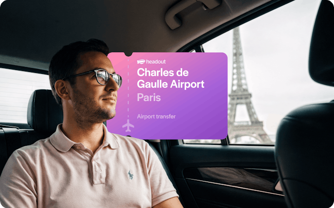 Private transfer from Charles de Gaulle Airport with Eiffel Tower view.
