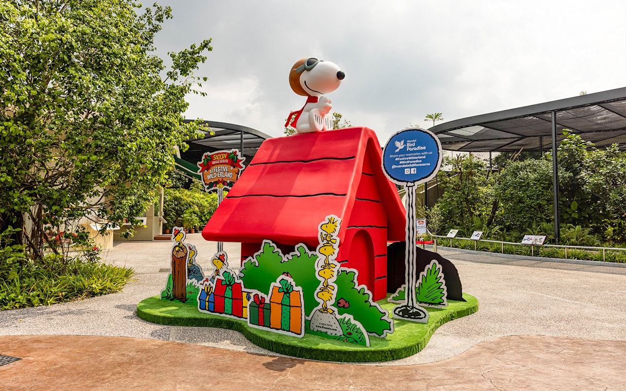 Snoopy and Beagle Scouts display at Festive Wilderland, Singapore Zoo.