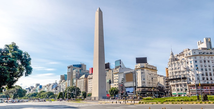 Obelisco in Buenos Aires with surrounding cityscape during daylight.