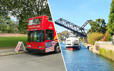 Hop on hop off bus tour of Seattle with Locks cruises