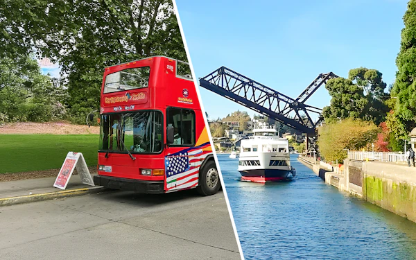 City Sightseeing: Seattle Hop-on Hop-off Bus Tour with One-way Ballard Locks Cruise