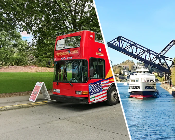 City Sightseeing: Seattle Hop-on Hop-off Bus Tour with One-way Ballard Locks Cruise