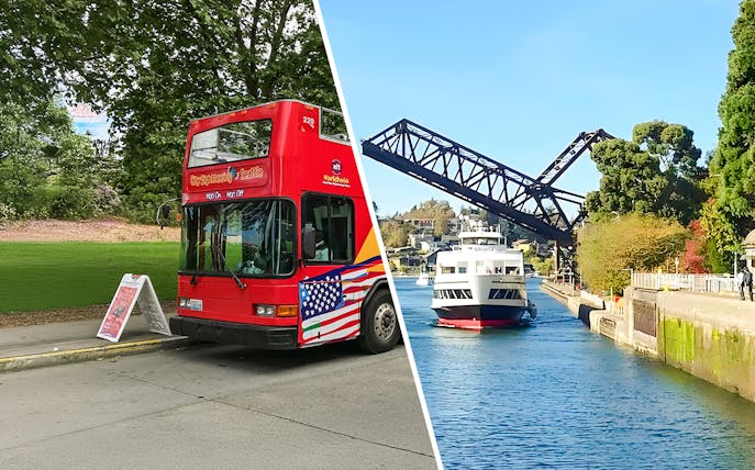 Hop on hop off bus tour of Seattle with Locks cruises