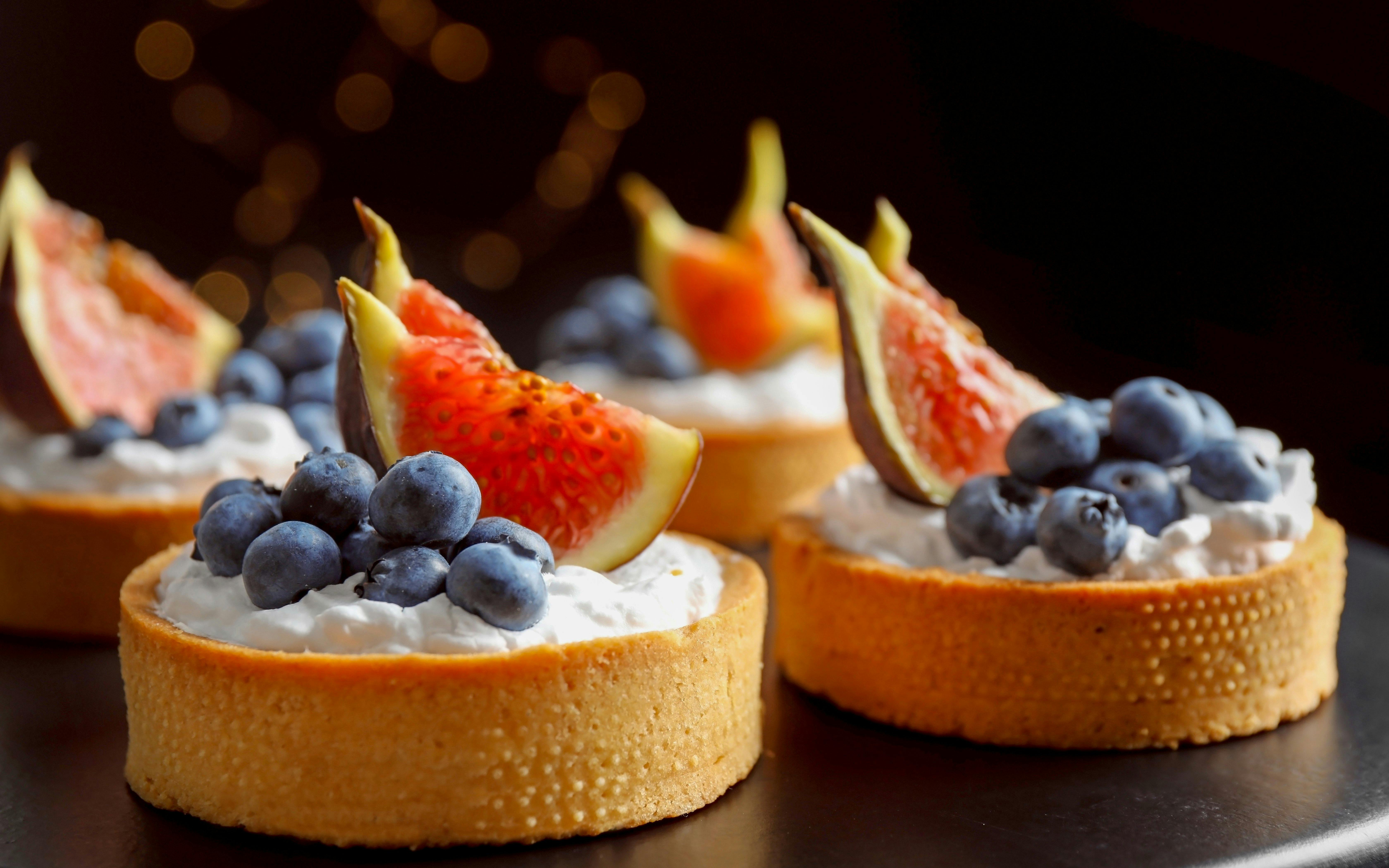 Fig and blueberry tarts at Jacquemart André Museum café.