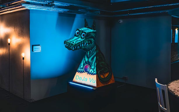 The Pursuing Dragon sculpture at DeJa Vu Museum exhibit.