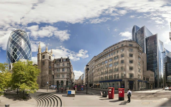 Modern and historic architecture in Liverpool city center, featuring iconic buildings.