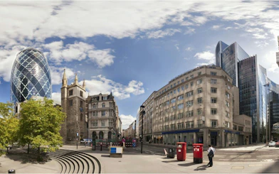 Modern and historic architecture in Liverpool city center, featuring iconic buildings.