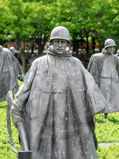 Statues of soldiers at Korean War Veterans Memorial, Ohio Drive Southwest, Washington, DC.
