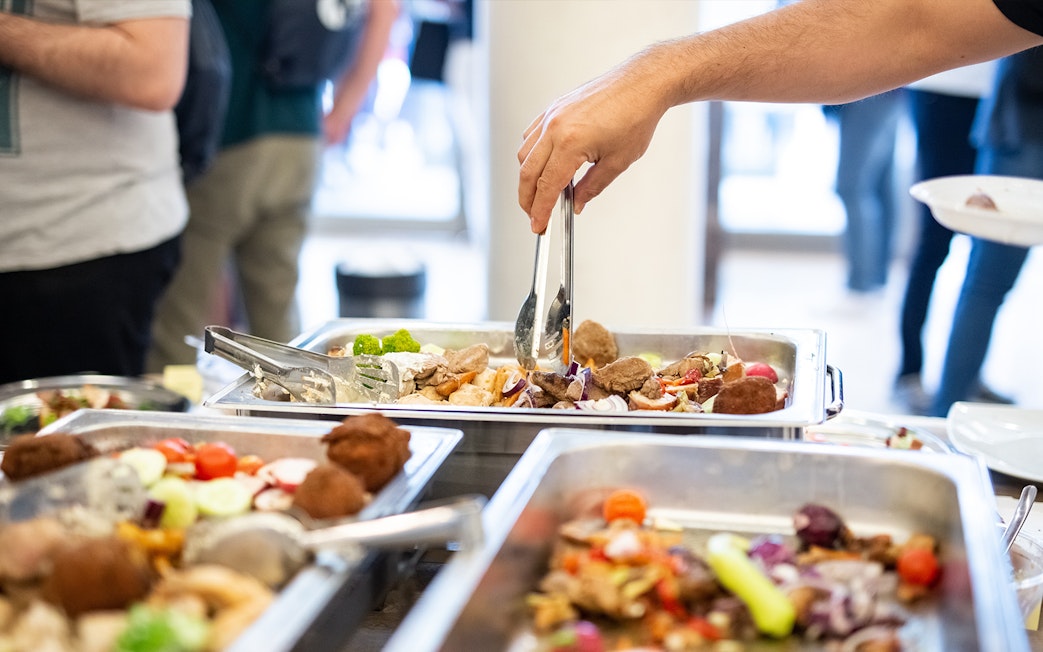 Buffet selection at Lonja with various dishes being served.