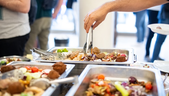 Buffet selection at Lonja with various dishes being served.