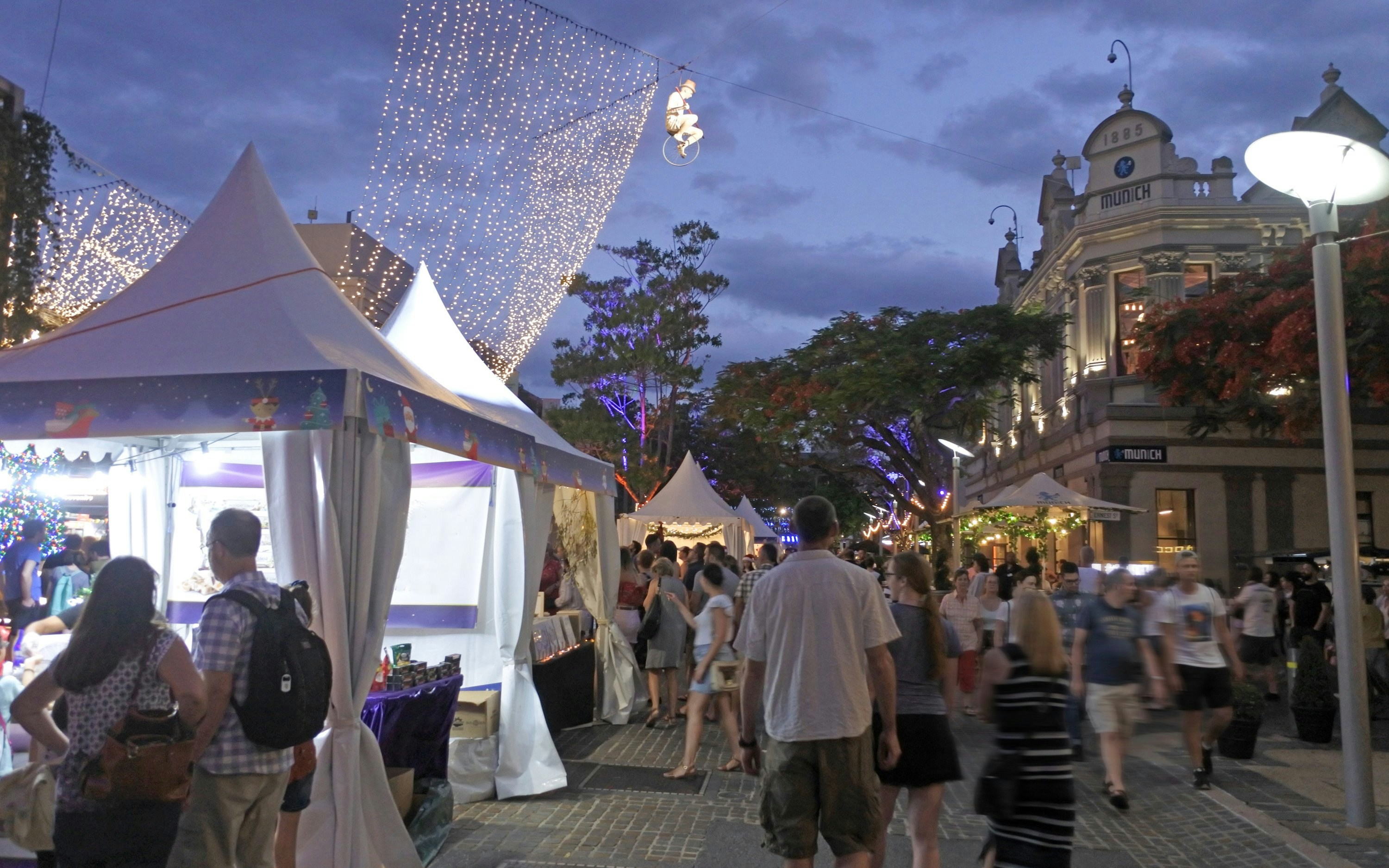 Brisbane Southbank Night Market during Christmas