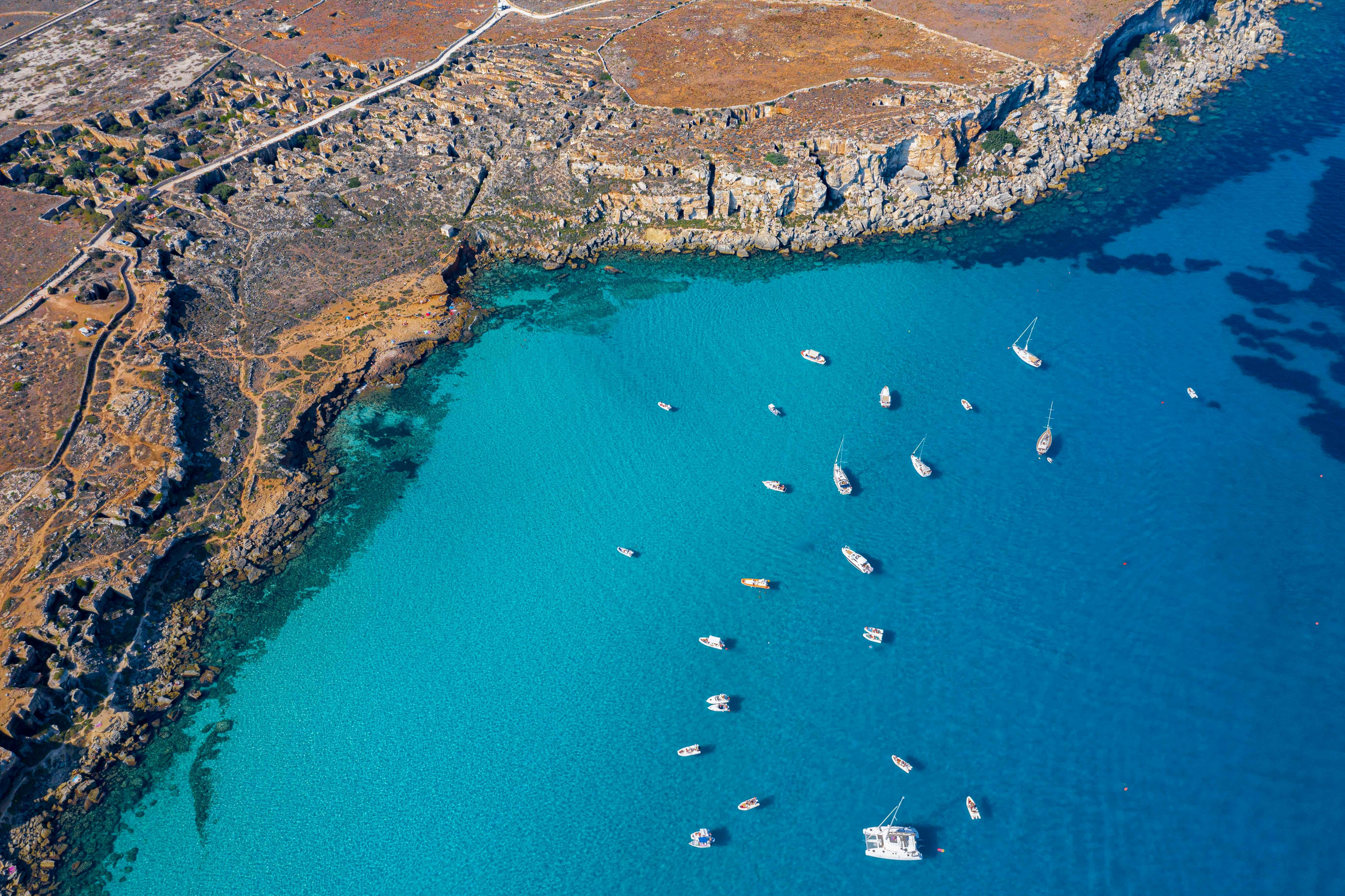 Aerial view of Egadi islands