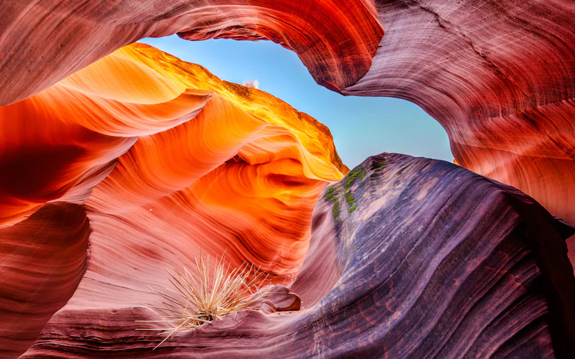 Rattlesnake Canyon sandstone formations with vibrant orange and red hues.