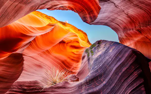 Rattlesnake Canyon sandstone formations with vibrant orange and red hues.