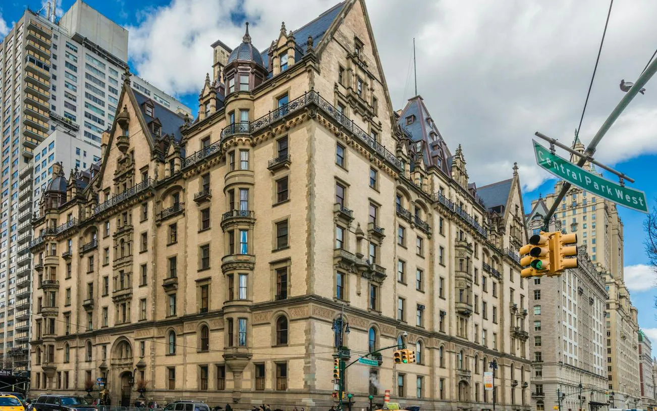 Historic building on Central Park West, Upper West Side, New York, part of self-guided city exploration game.