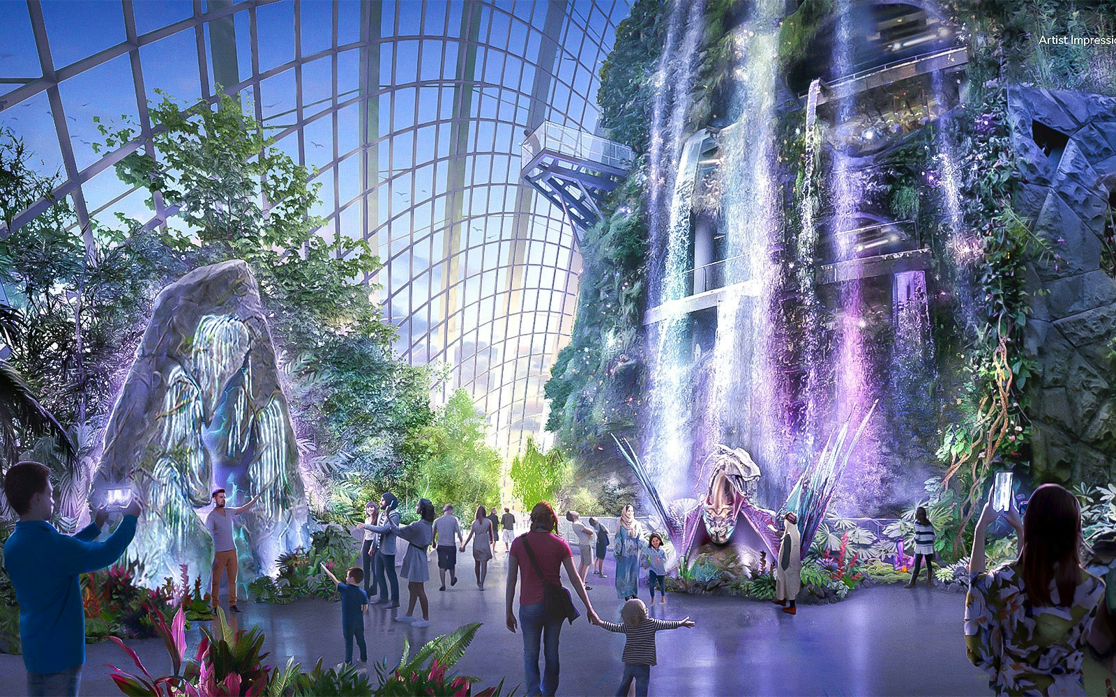 Gardens by the Bay waterfall