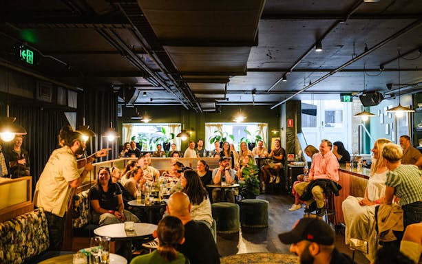 Audience enjoying a live comedy show at Sydney Comedy Festival.