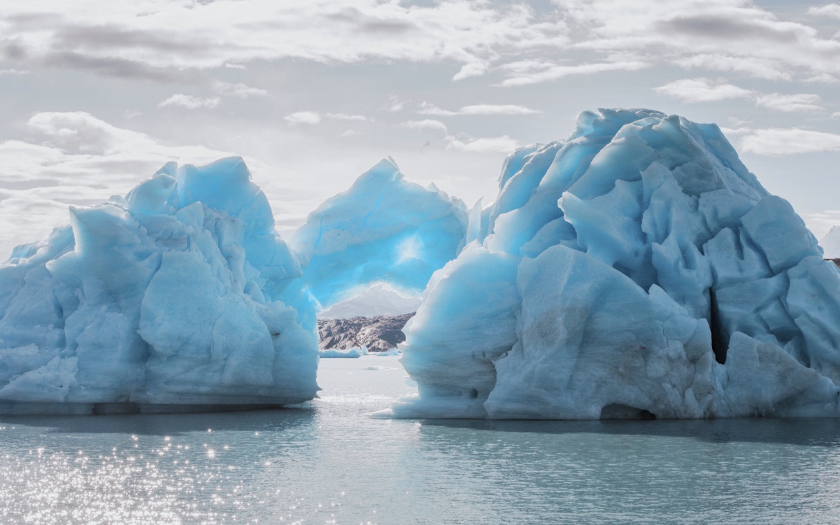 Glacial arch and ice formations on the Spirit of the Glaciers tour.