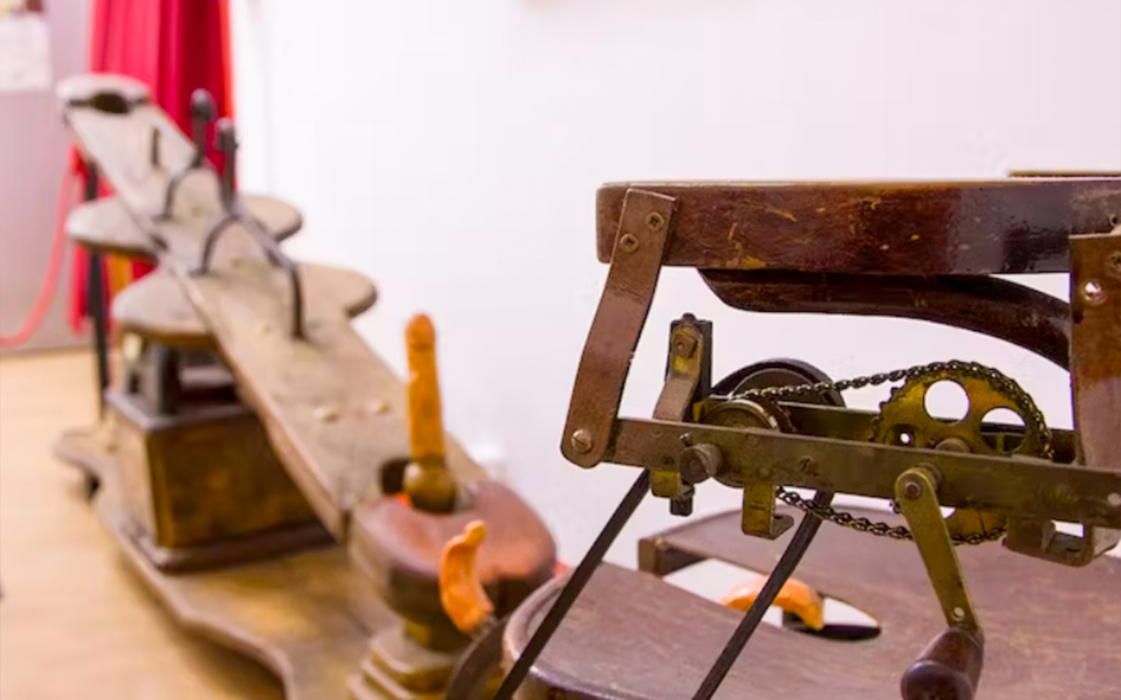 Antique erotic devices on display at the Erotic Museum in Barcelona.