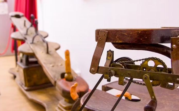 Antique erotic devices on display at the Erotic Museum in Barcelona.