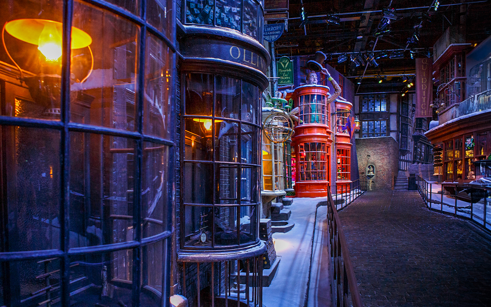Hogwarts Great Hall adorned with Christmas decorations during Harry Potter Warner Bros. Studio Tour, London.