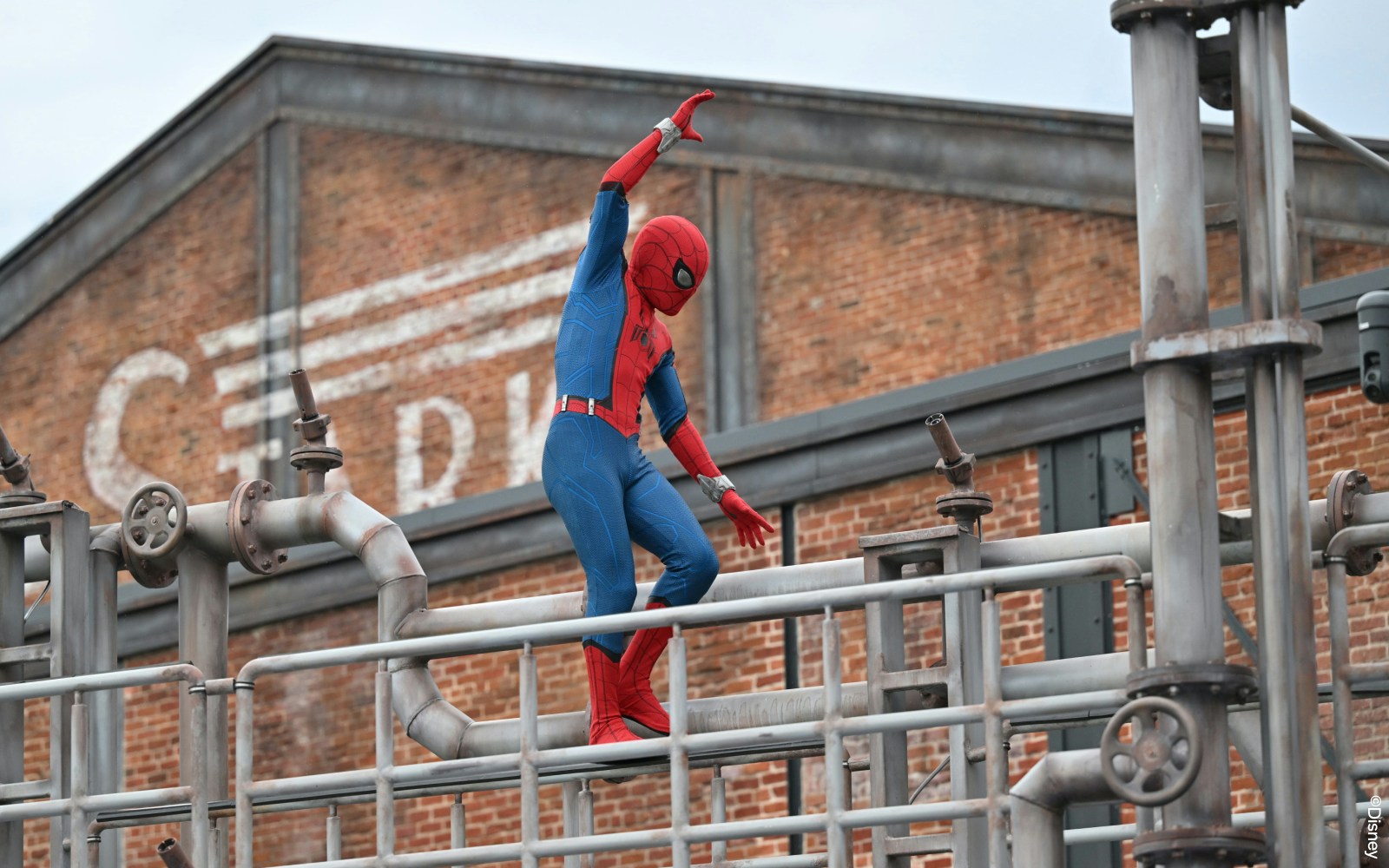 Spider-Man W.E.B. Adventure ride at Disneyland featuring interactive superhero experience.