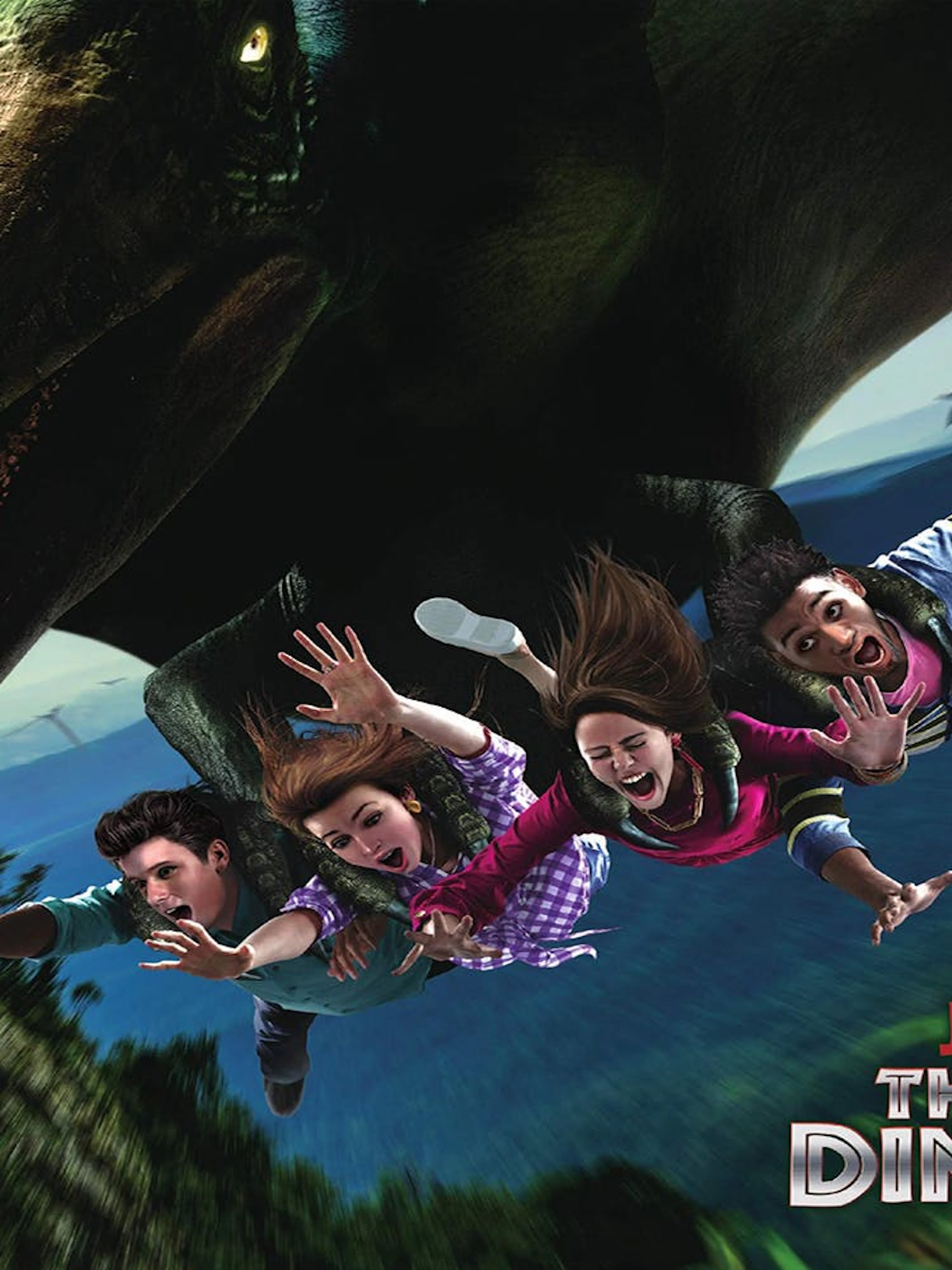 Visitors on Jurassic Park Flying Dinosaur ride at Universal Studios Japan.