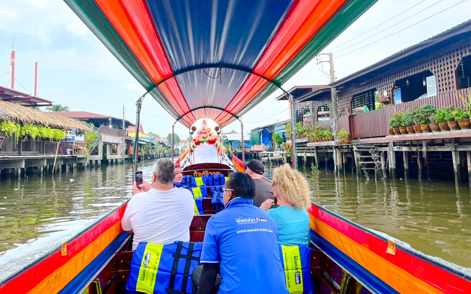 Bangkok Tuk-Tuk and Long-Tail Boat Canal Tour with Thai Costume and Wat Arun Photo Stop Image 2