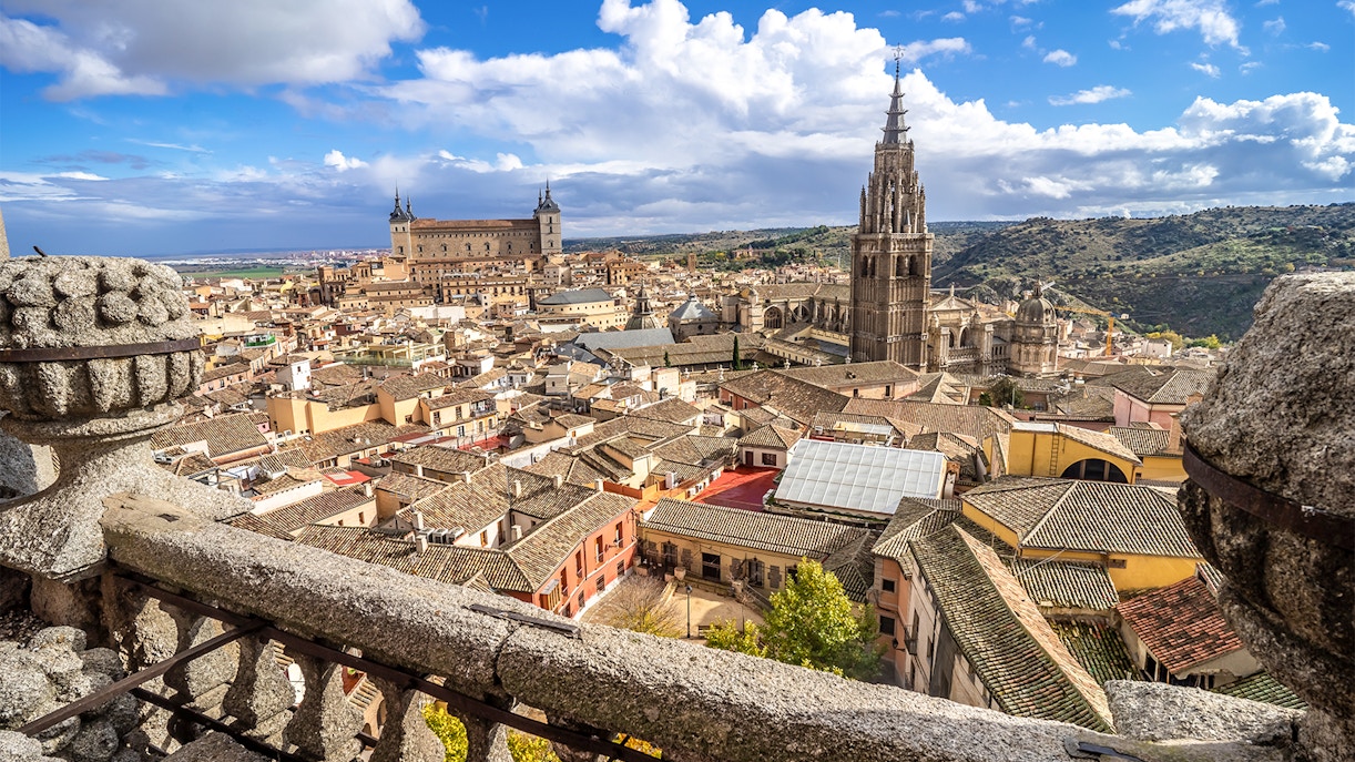 Toledo Historical Center with ancient architecture and cobblestone streets.