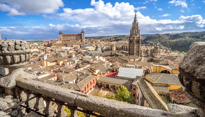 Toledo Historical Center with ancient architecture and cobblestone streets.