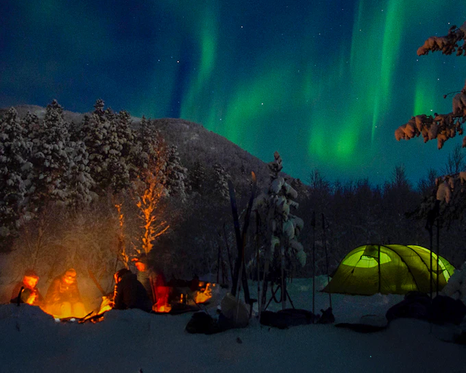 From Rovaniemi: Northern Lights Guided Tour with Lappish Barbecue & Drinks
