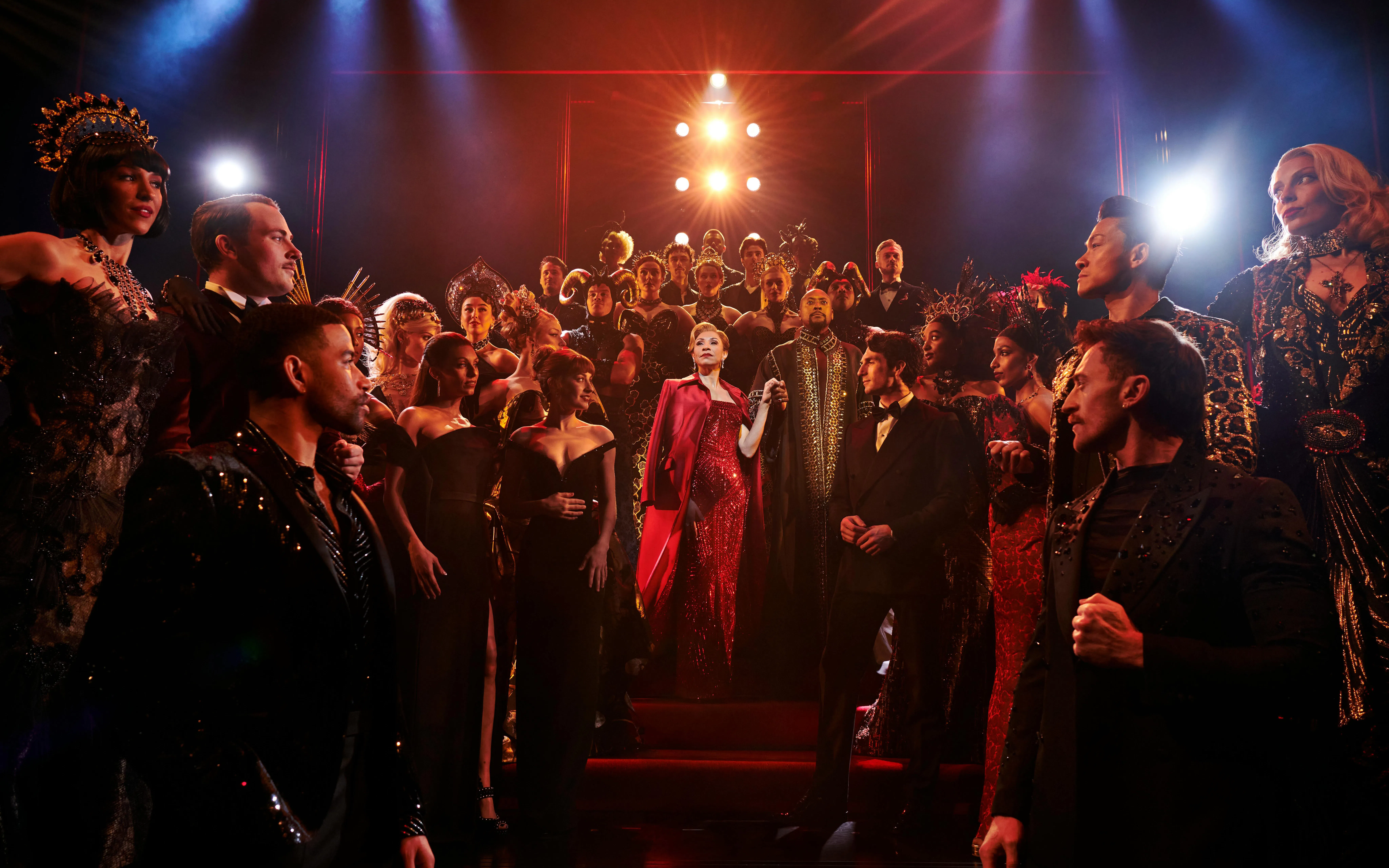 Cast performing The Devil Wears Prada on stage in Hamburg.