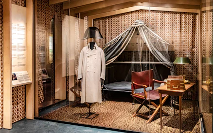 Napoleon's uniform and hat displayed at Musée de l'Armée, Paris.