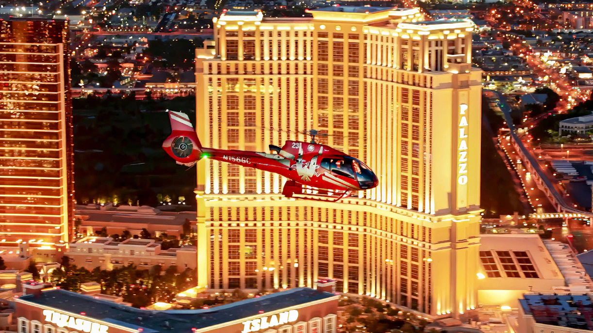 A helicopter on a highlights tour of Las Vegas Strip