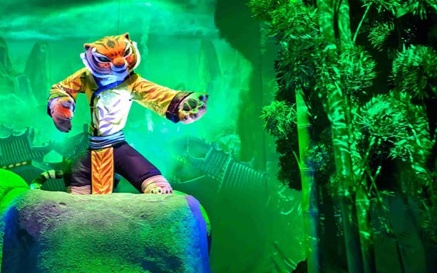 Tigress character posing in Kung Fu Panda Land of Awesomeness, Universal Studios Beijing.