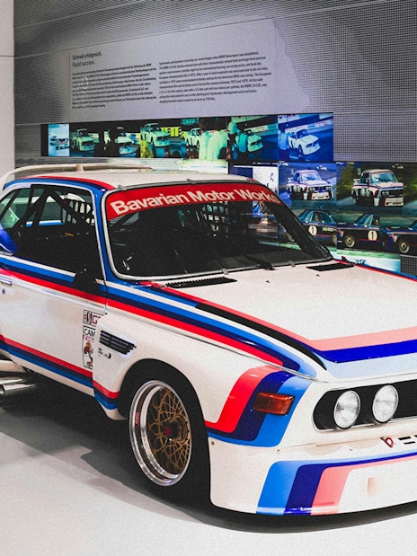 BMW race car exhibit at the BMW Museum in Munich.