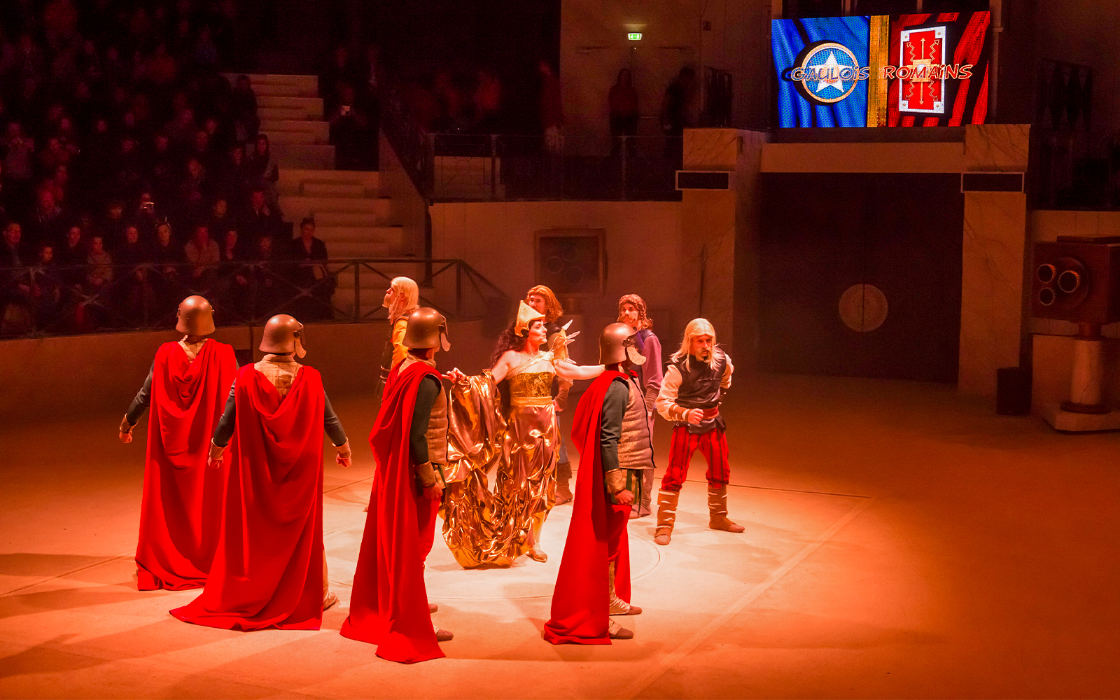 Visitors enjoying a roller coaster ride at Parc Asterix, France.