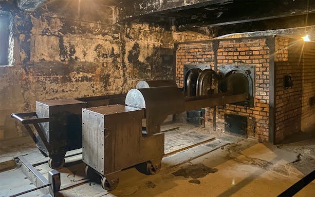 Crematorium ovens inside Auschwitz I, Poland.