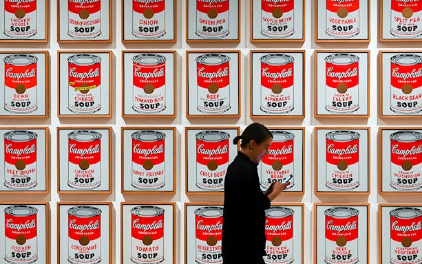 Andy Warhol's Campbell's Soup Cans exhibit at The Glam Factory.